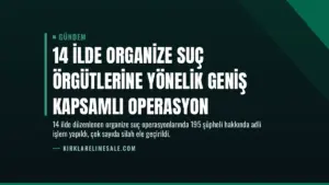 14 İlde Organize Suç Örgütlerine Yönelik Geniş Kapsamlı Operasyon