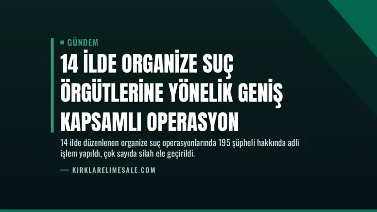 14 İlde Organize Suç Örgütlerine Yönelik Geniş Kapsamlı Operasyon