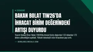 Bakan Bolat TIW26’da İhracat Birim Değerindeki Artışı Duyurdu