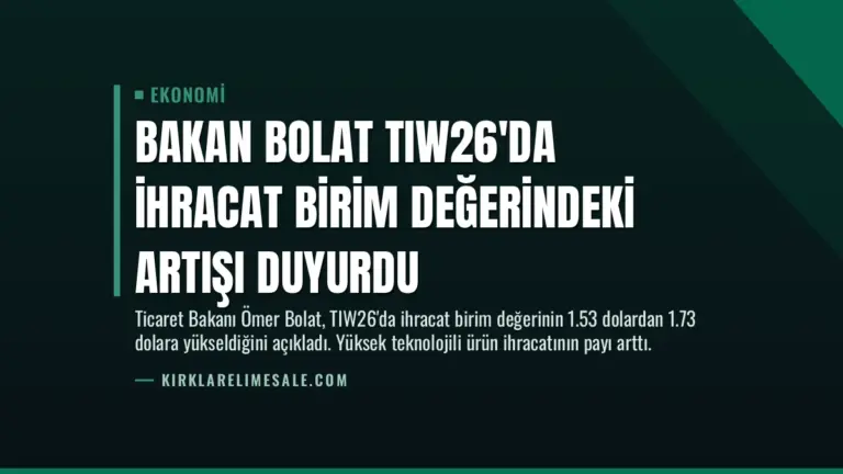 Bakan Bolat TIW26’da İhracat Birim Değerindeki Artışı Duyurdu