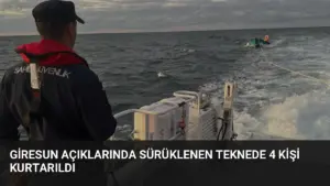 Giresun Açıklarında Sürüklenen Teknede 4 Kişi Kurtarıldı