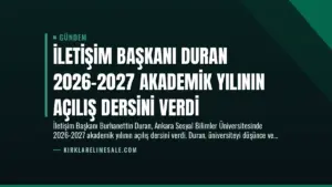 İletişim Başkanı Duran 2026-2027 Akademik Yılının Açılış Dersini Verdi