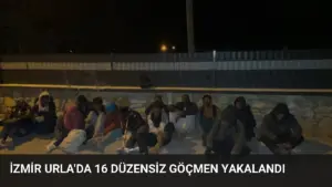 İzmir Urla’da 16 Düzensiz Göçmen Yakalandı
