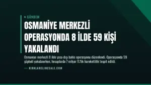 Osmaniye Merkezli Operasyonda 8 İlde 59 Kişi Yakalandı