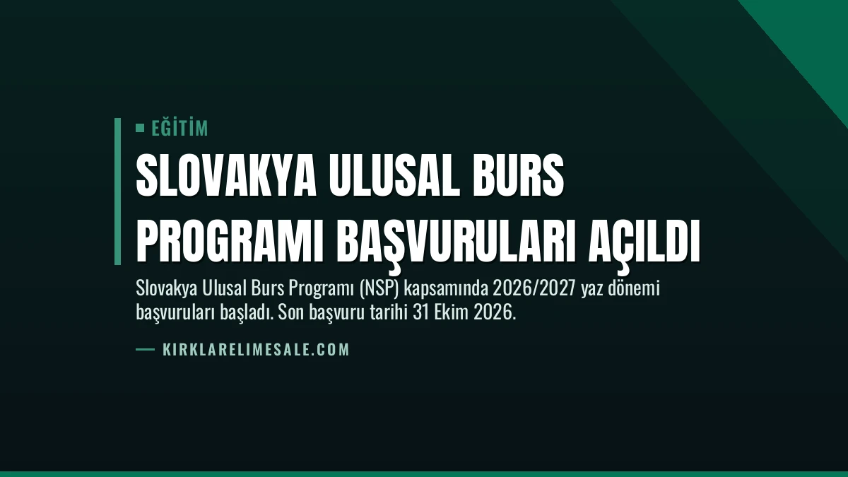 Slovakya Ulusal Burs Programı Başvuruları Açıldı