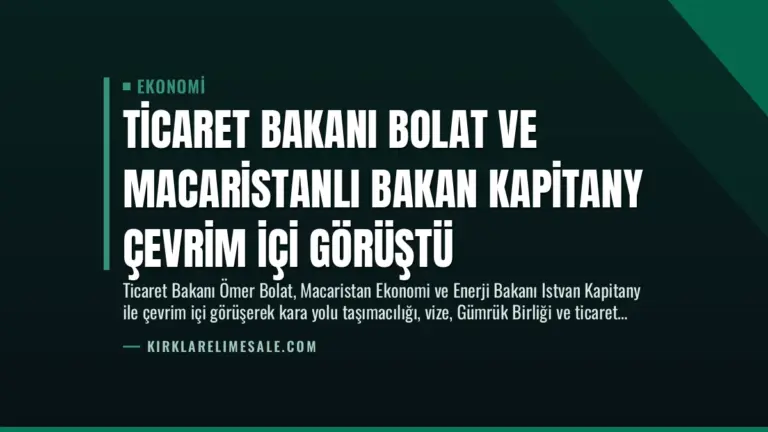 Ticaret Bakanı Bolat ve Macaristanlı Bakan Kapitany Çevrim İçi Görüştü