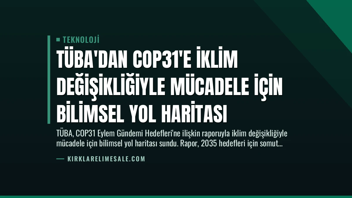 TÜBA’dan COP31’e İklim Değişikliğiyle Mücadele İçin Bilimsel Yol Haritası